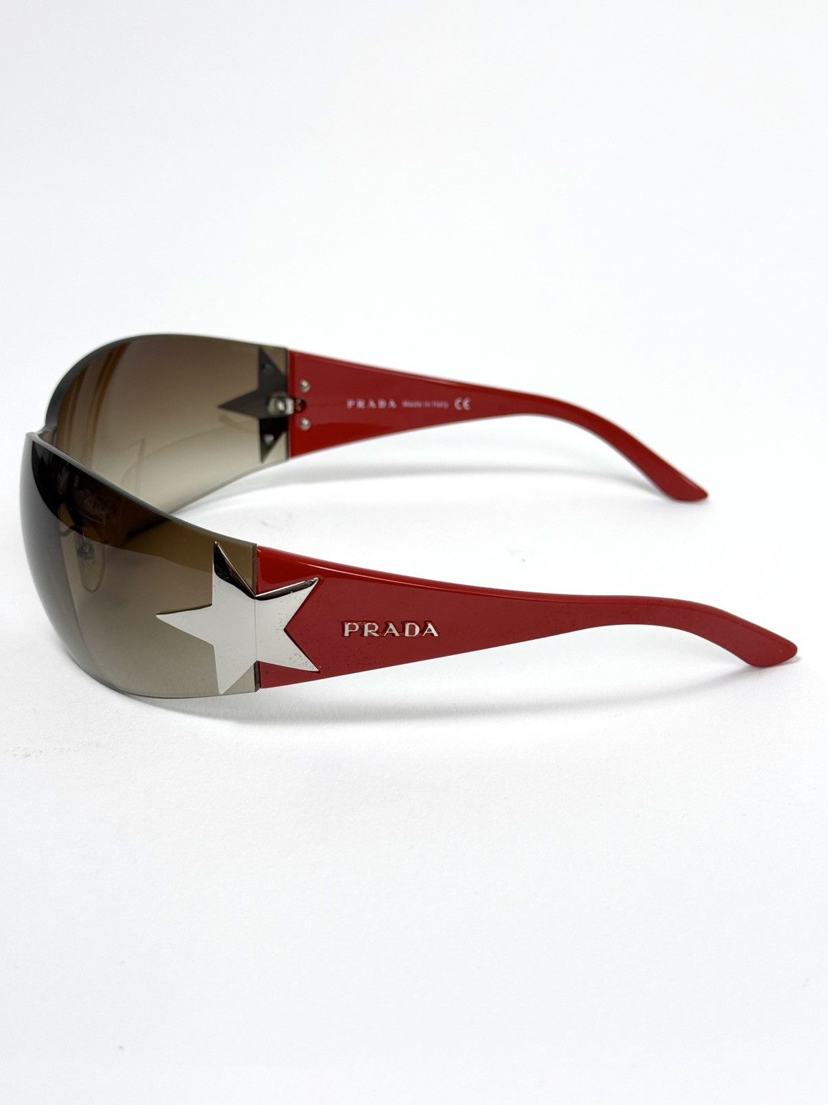 Prada Y2K ICONIC PRADA CHROME STAR SUNGLASSES IN RED Size ONE SIZE - 3 Thumbnail