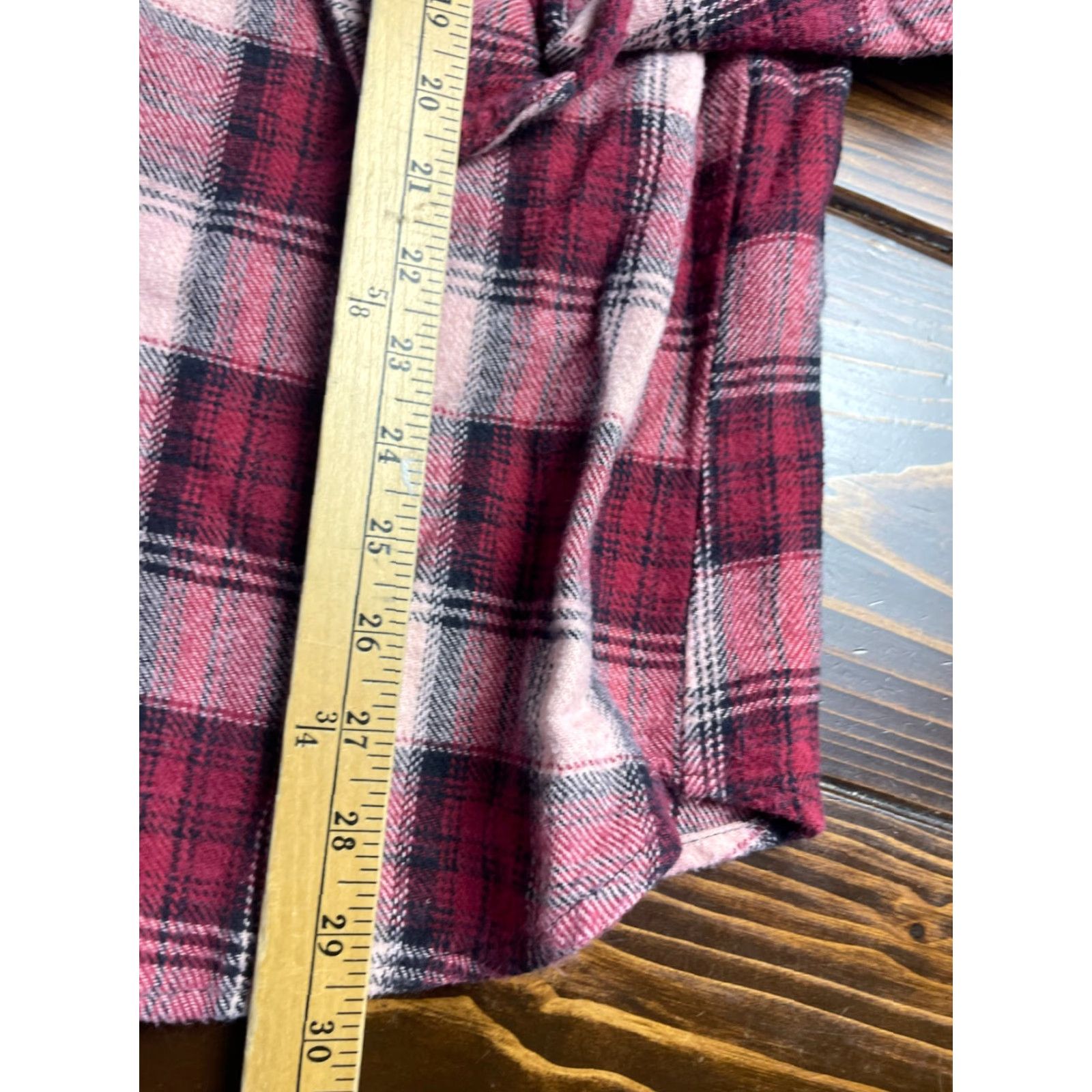 Pinko Canyon Shirt, Men's Size Large, Plaid, Button Up, Long Sleeve, Cotton Polyester, Black Pink Maroon, Heavy Worn, Regular Fit, Men Size US L / EU 52-54 / 3 - 6 Thumbnail