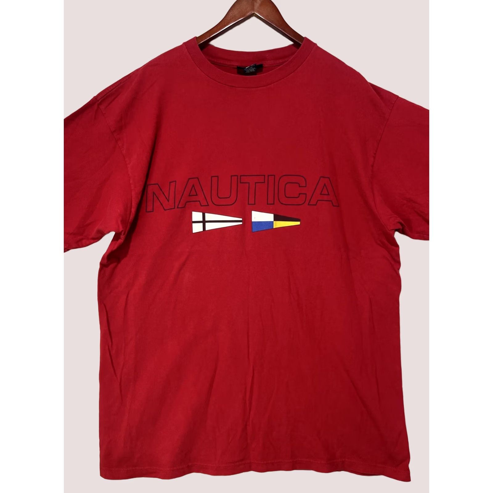 Nautica VINTAGE Nautica Shirt Mens XL Red Sailing Flags Nautical Preppy Made In USA Size US XL / EU 56 / 4 - 1 Thumbnail