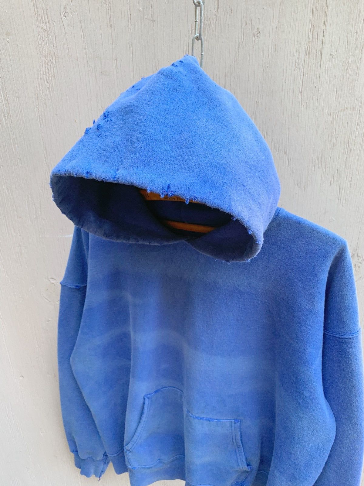 Vintage Thrashed Sun Faded Distressed BOXY Blank Hoodie ERD GRUNGE Size US L / EU 52-54 / 3 - 4 Thumbnail