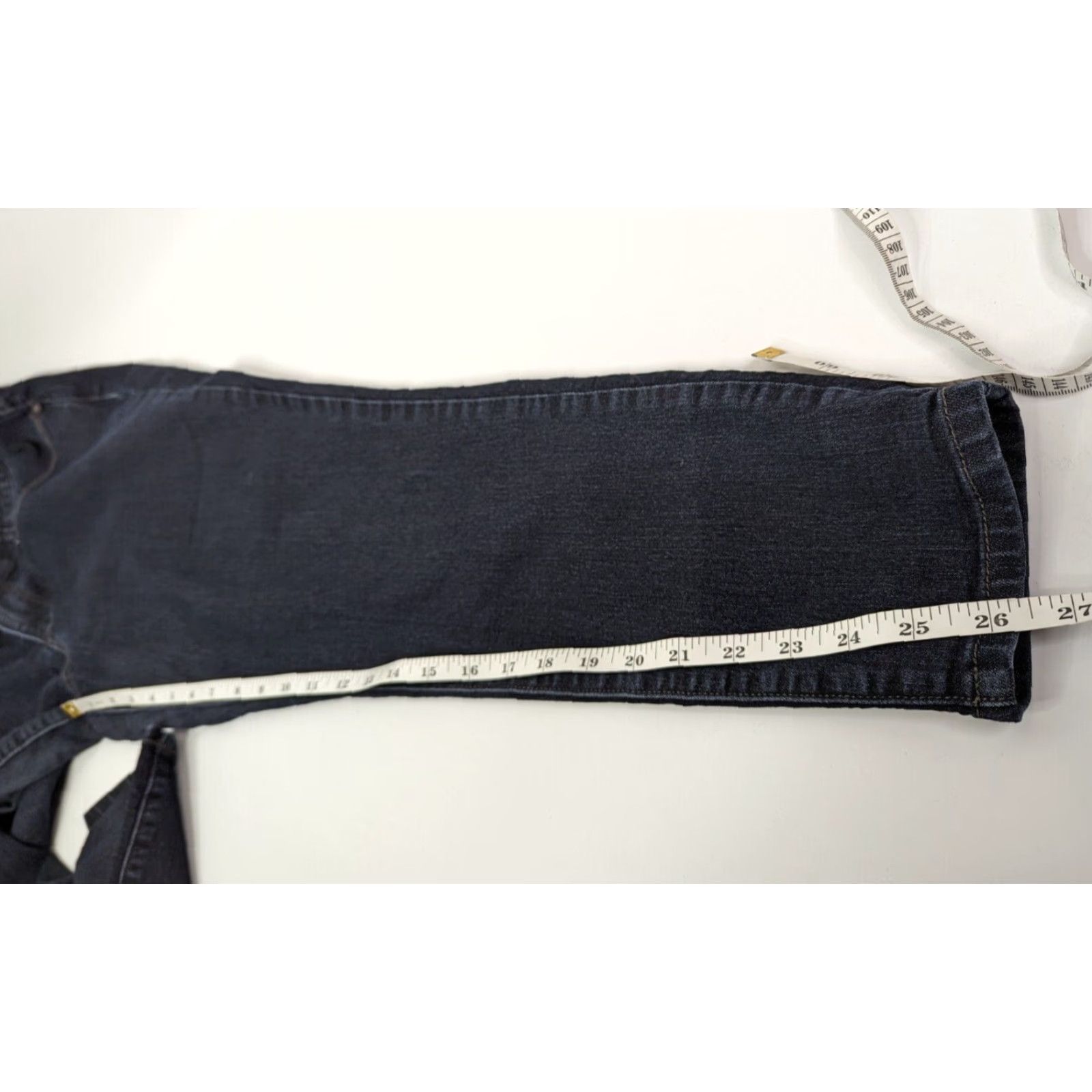 Vintage Democracy Jeans Skinny Dark Wash Size 14 Mid Rise Women's Slim 5-Pocket Denim Blue Size 36" / US 14 / IT 50 - 6 Thumbnail