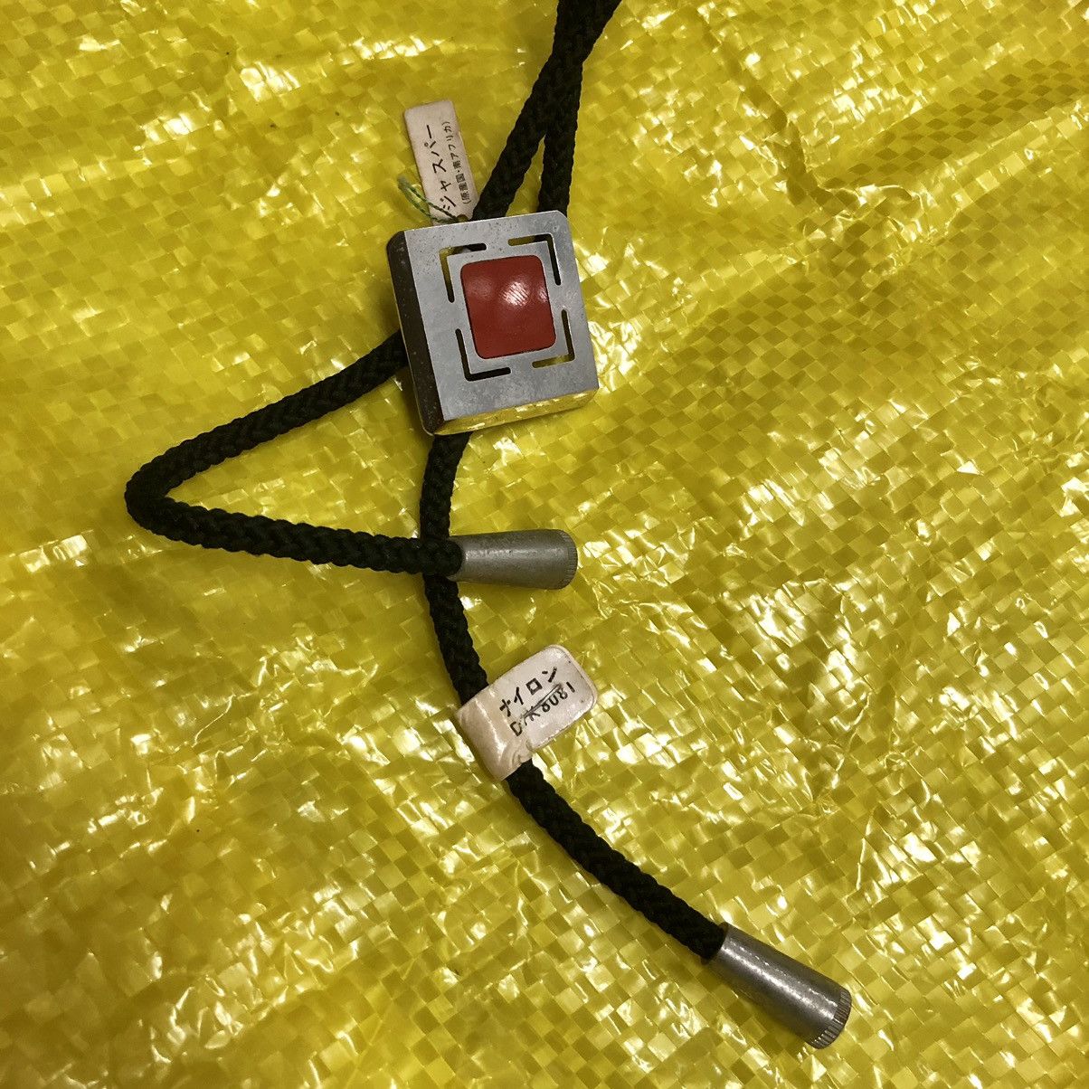 image of Vintage Bolo Tie Africa Unisex in Red Silver, Men's