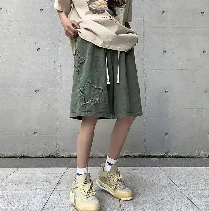 Japanese Brand Streetwear Patchwork Denim Shorts with star y2k 90’s vintage Size US 34 / EU 50 - 6 Thumbnail