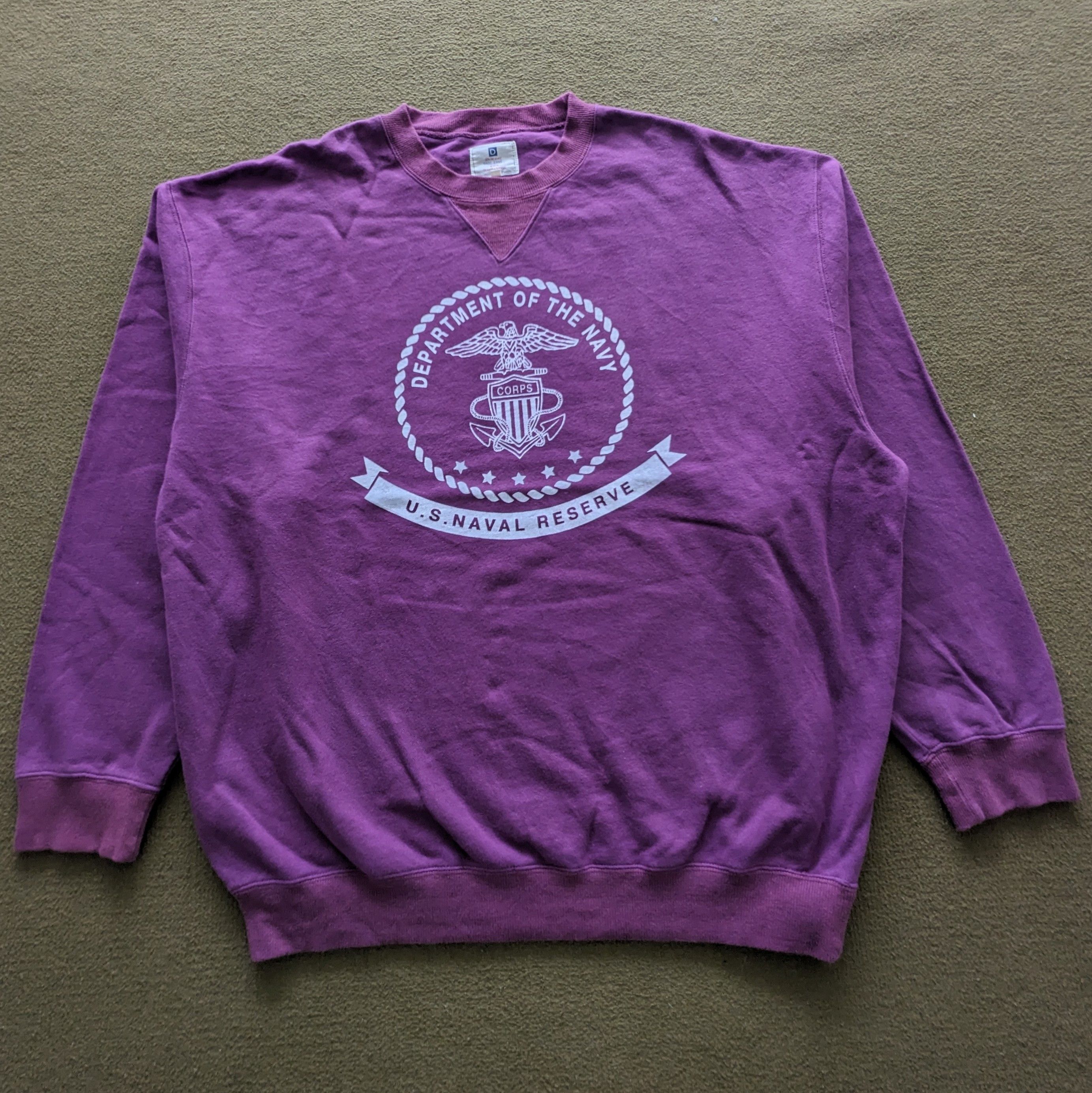Vintage Vintage Department Of The Navy U.S Naval Reverse Sweatshirt Size US XXL / EU 58 / 5 - 1 Thumbnail