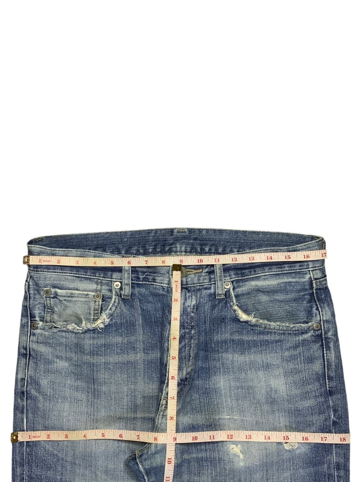 Uniqlo Vintage Uniqlo "Broken Denim" Faded Distressed Flare Jeans Size US 34 / EU 50 - 12 Thumbnail