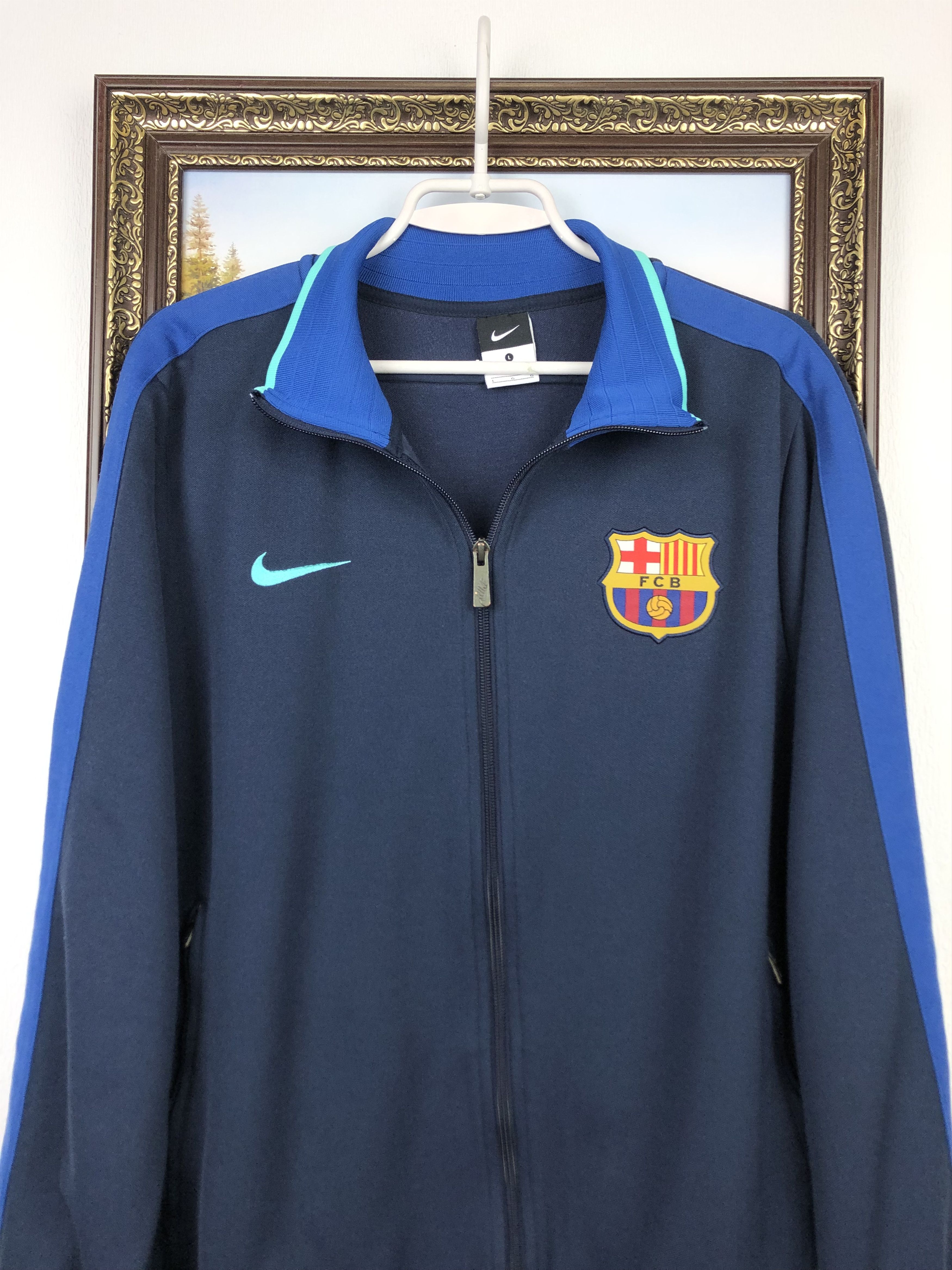 Nike Nike FC Barcelona Football Jacket Soccer Track Top Mens Zip Size US L / EU 52-54 / 3 - 2 Thumbnail