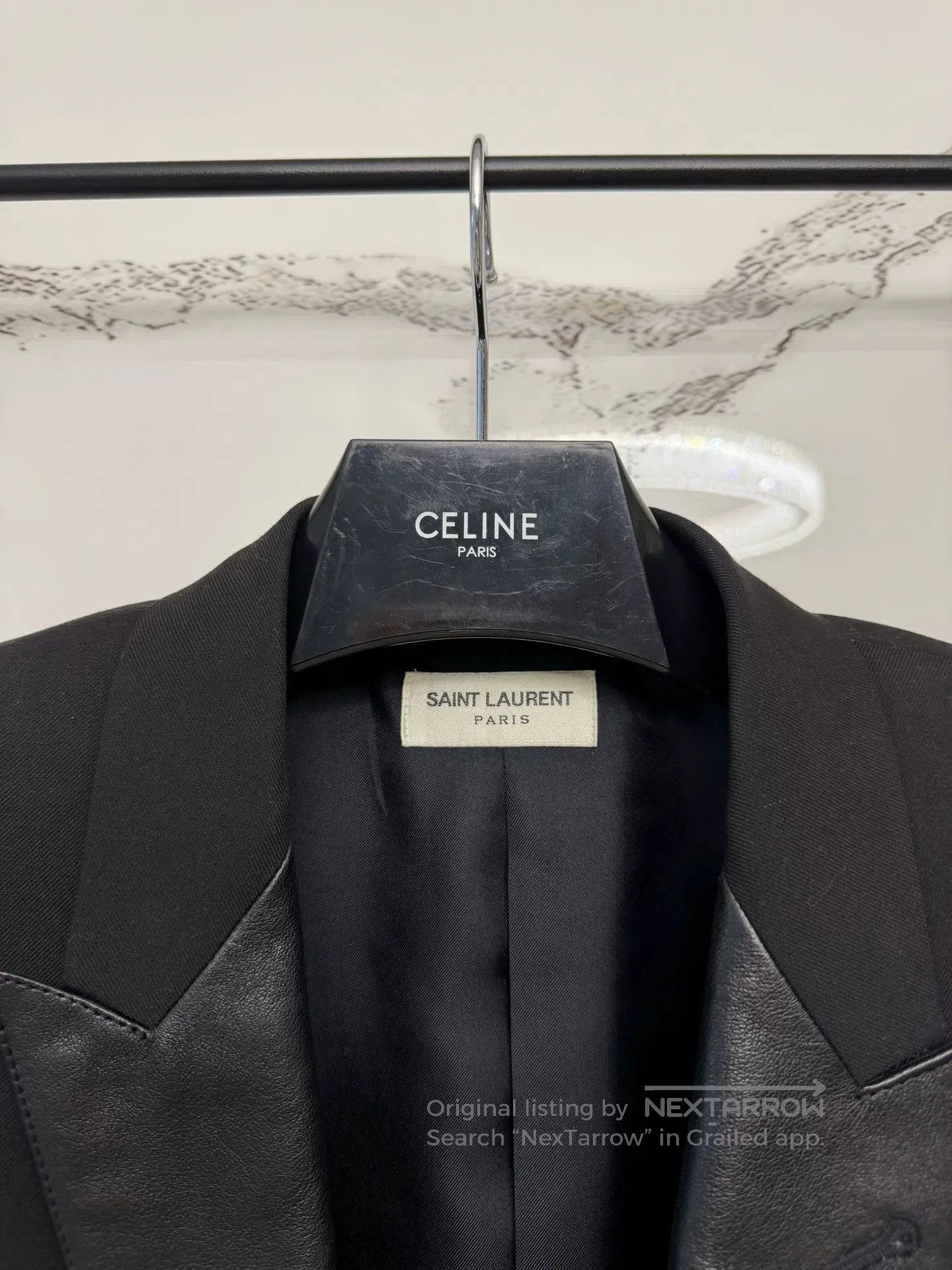Saint Laurent Paris saint laurent leather lapel smoking jacket. Size US S / EU 44-46 / 1 - 3 Thumbnail