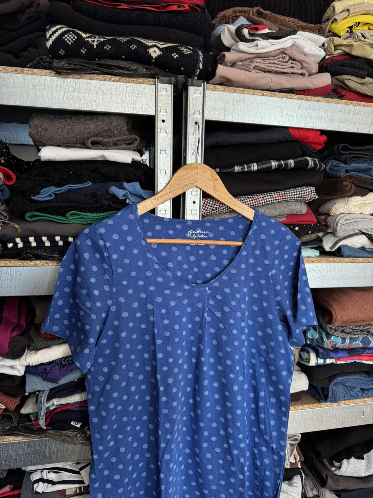 Gudrun Sjoden Gudrun Sjoden T Shirt Top Floral Print Stretch Blue Size M Size M / US 6-8 / IT 42-44 - 2 Thumbnail