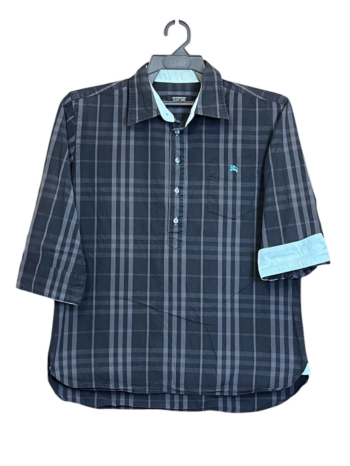 Burberry grail🔥Burberry black label check 3 quarter polo shirt Size US M / EU 48-50 / 2 - 2 Thumbnail