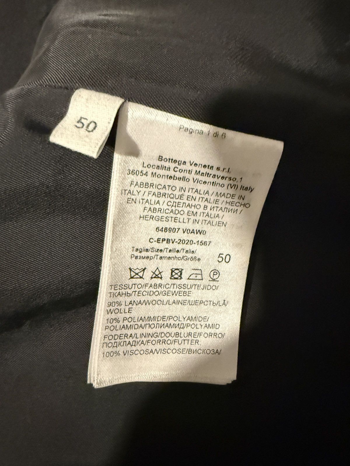 Bottega Veneta Bottega Veneta Black Wool Cropped Triangle Pocket Jacket Size US L / EU 52-54 / 3 - 7 Thumbnail