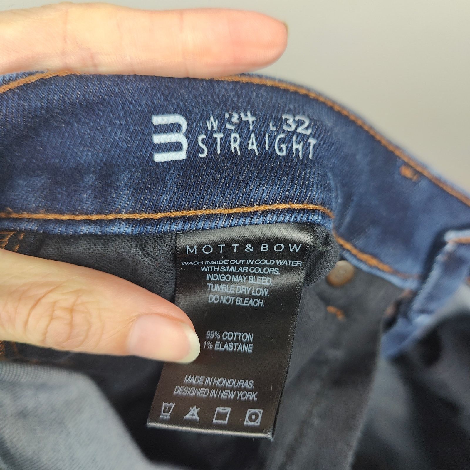 Mott & Bow Mott & Bow Straight Jeans Mens 34x32 Dark Wash Stretch Size US 34 / EU 50 - 7 Thumbnail