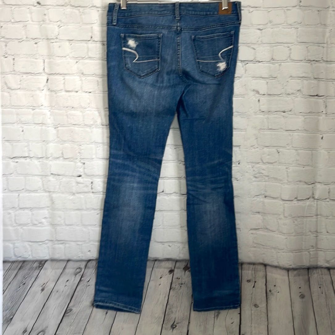 Vintage VINTAGE American Eagle Jeans Women Skinny Destroyed Distressed Size 8 Blue Size 30" / US 8 / IT 44 - 4 Thumbnail