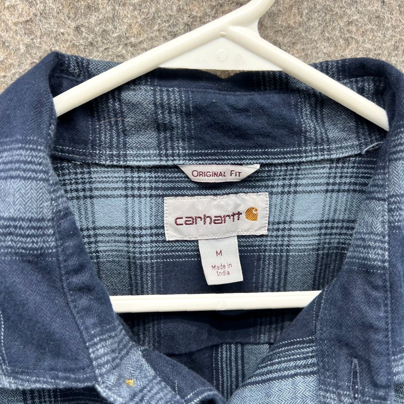 Carhartt VINTAGE Carhartt Shirt Mens Medium Blue Plaid Flannel Button Down Long Sleeve Shacket Size US M / EU 48-50 / 2 - 7 Thumbnail