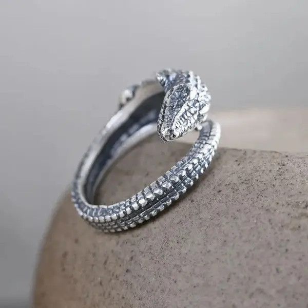 Designer × Jewelry × Sterling Silver Silver Ring Adjustable size Size ONE SIZE - 3 Thumbnail