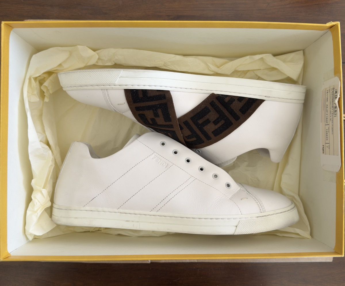 Fendi Logo Calf Leather White Sneakers Size US 7 / EU 40 - 2 Thumbnail