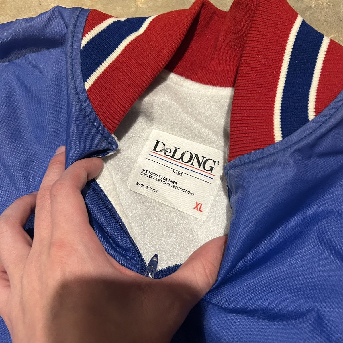 NFL × Vintage Crazy Vintage 90s New York Giants Nylon Zip Pullover Jacket Size US XL / EU 56 / 4 - 6 Thumbnail