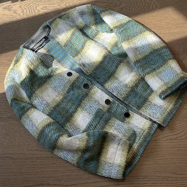 Japanese Brand Kurusu x Rena Outdoor retro fluffy plaid fashion jacket Size US L / EU 52-54 / 3 - 5 Thumbnail