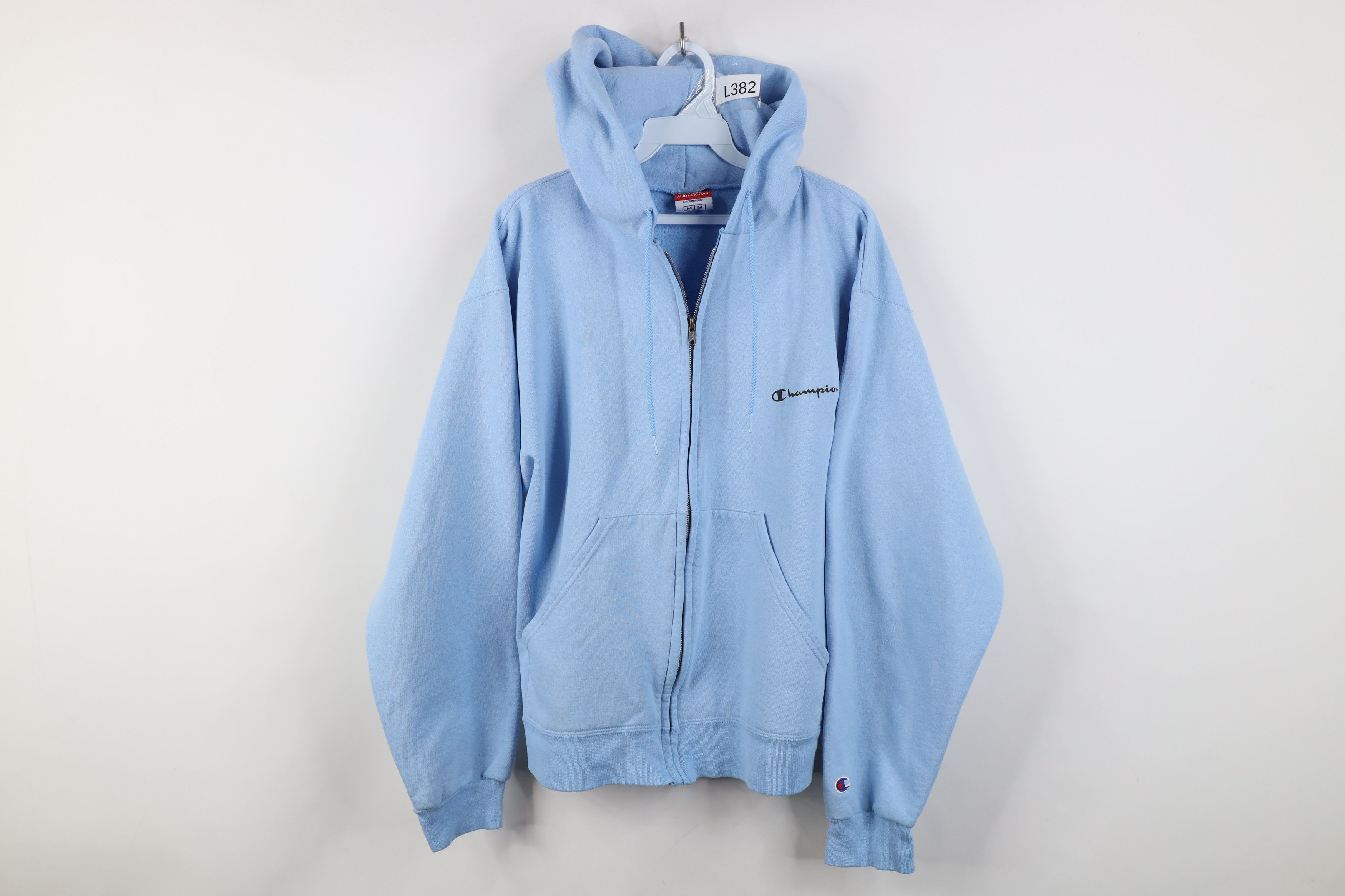 Champion Vintage 90s Champion Full Zip Hoodie Sweatshirt Blue Size US M / EU 48-50 / 2 - 1 Thumbnail