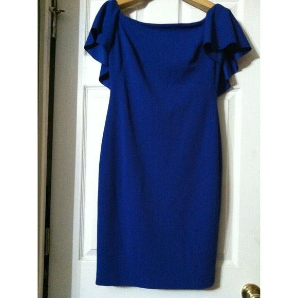 image of Ralph Laurent Womens New polyester elastane Dress Size:4 in Blue (Size Small)