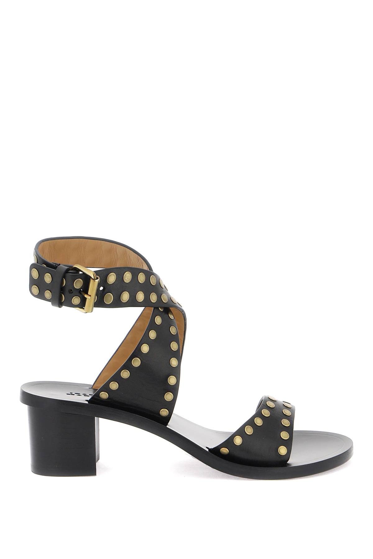 image of Isabel Marant Studded Jillin Sandals in Black Gold, Women's (Size 8)