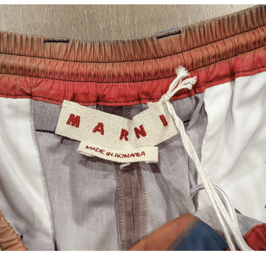 MARNI Ombre Striped Poplin Shorts Red/Multi 50 US 34