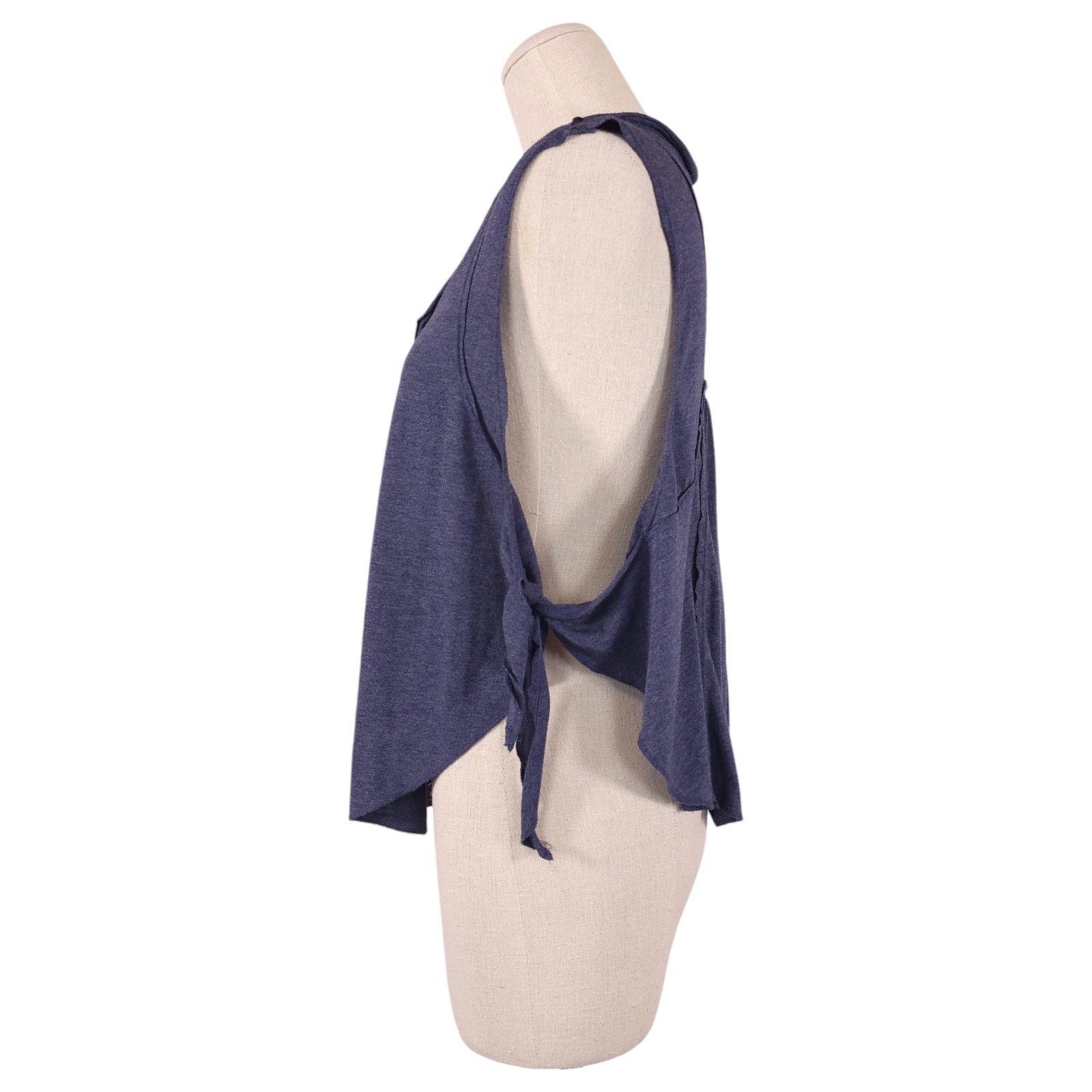 Free People FP Movement High Tide Cropped Side Tie Tank Top Navy Small Size S / US 4 / IT 40 - 3 Thumbnail