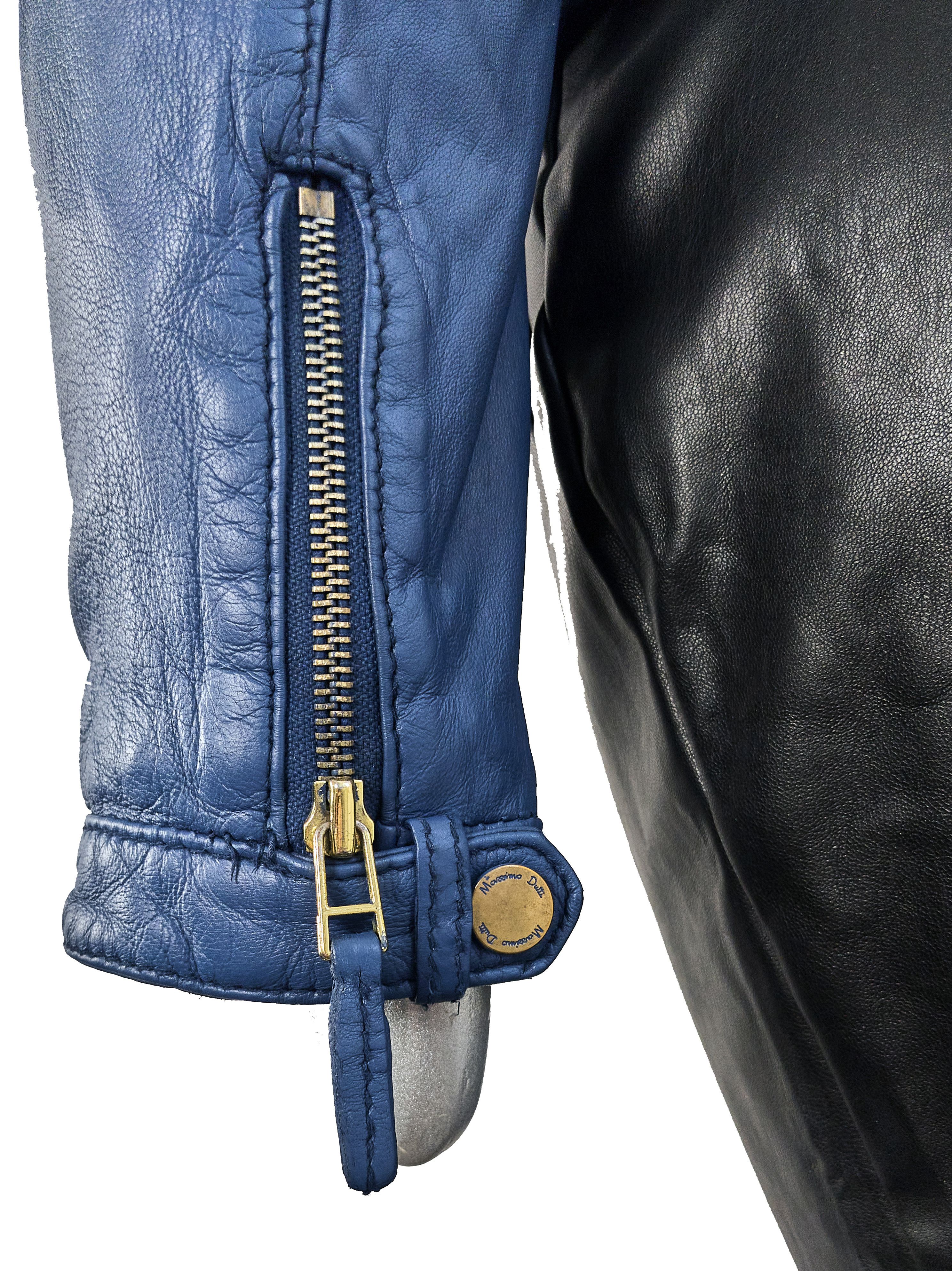 Massimo Dutti Massimo Dutti women's blue leather jacket Size L / US 10 / IT 46 - 11 Thumbnail