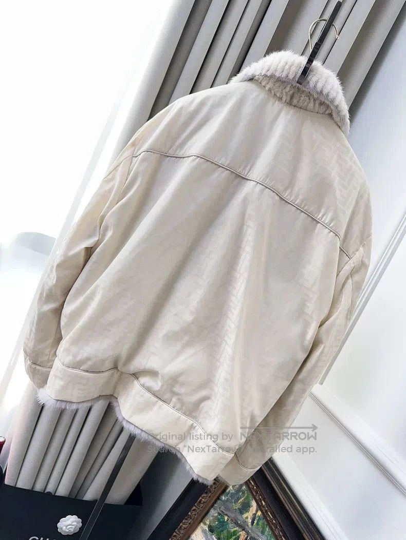 Fendi Fendi Pinkish blue and gray mixed with white fur-trimmed c Size XXS / US 00 / IT 34 - 4 Thumbnail