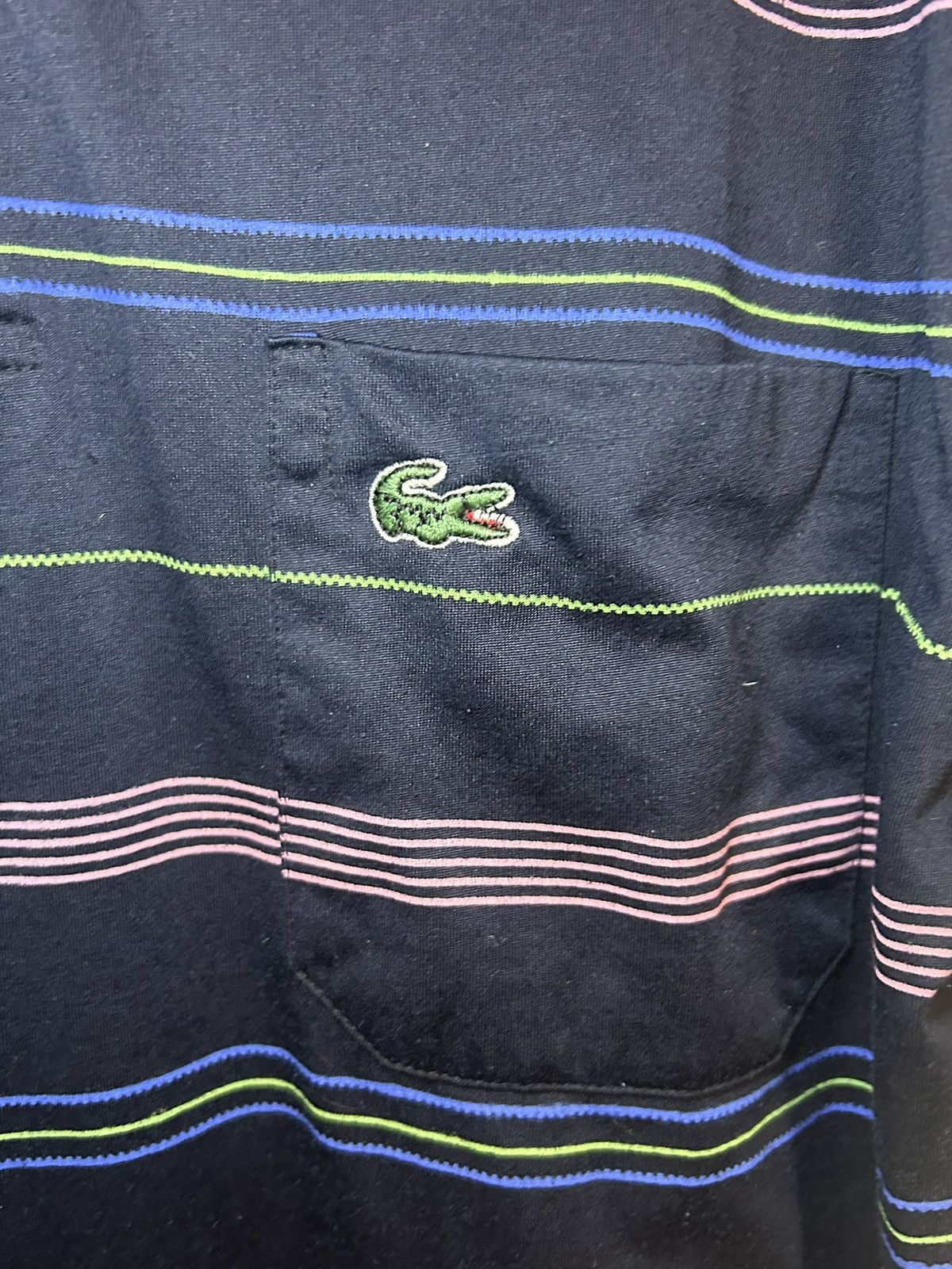 Lacoste Vintage Lacoste striped polo Size US XL / EU 56 / 4 - 4 Thumbnail