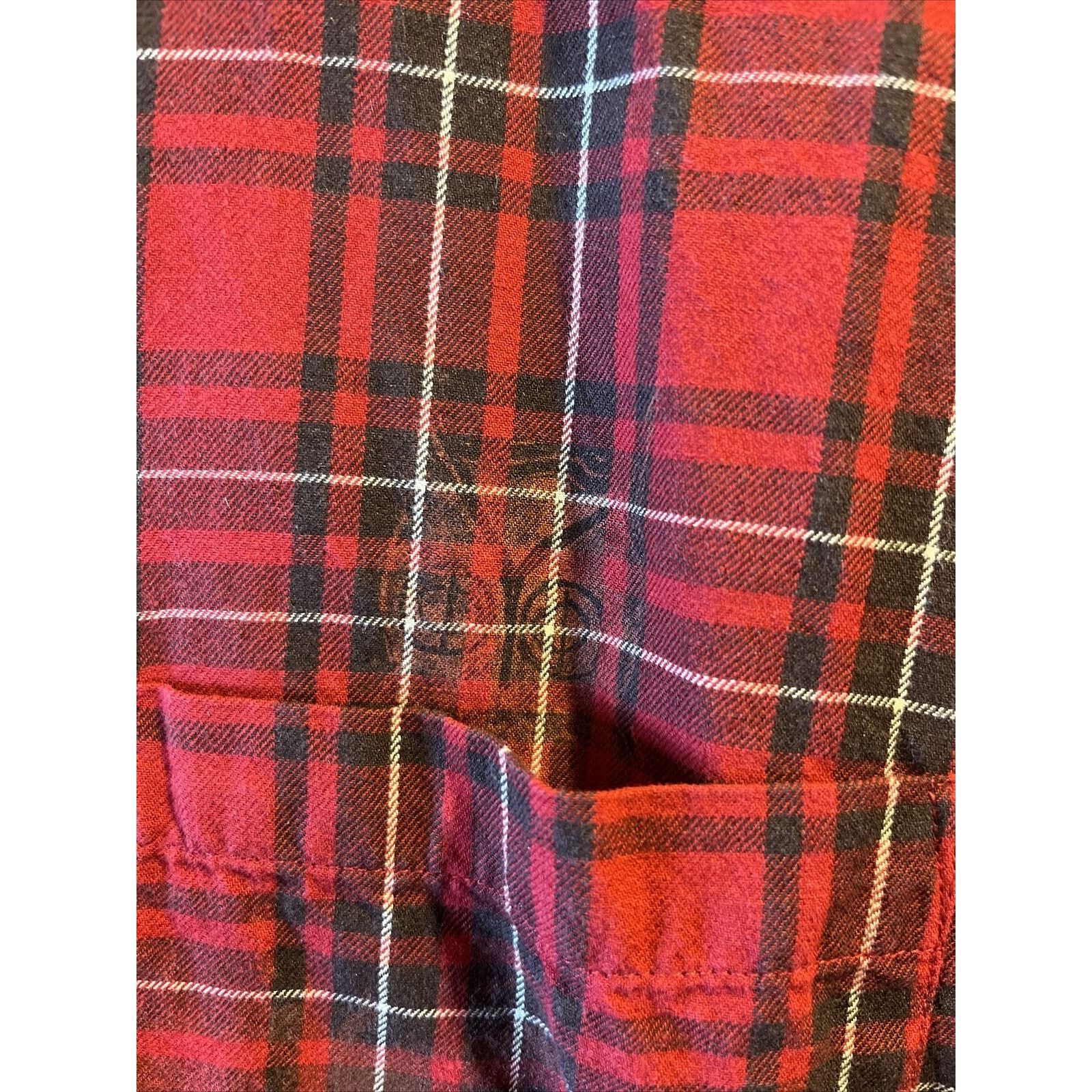 Pendleton Pendleton Mens L Red Plaid LS pima cotton merino wool shirt Size US L / EU 52-54 / 3 - 8 Thumbnail