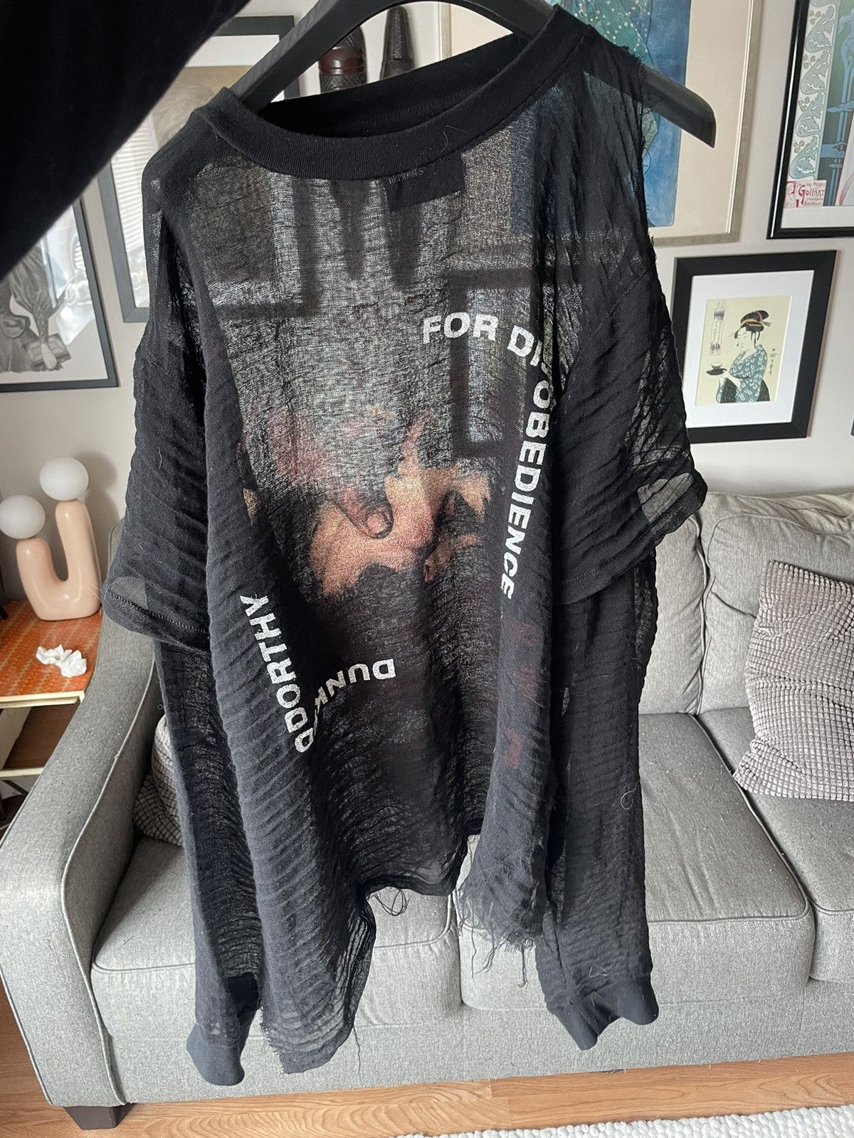 image of Enfants Riches Deprimes Runway Worn Dunked Dorothy Mesh in Black, Men's (Size XL)