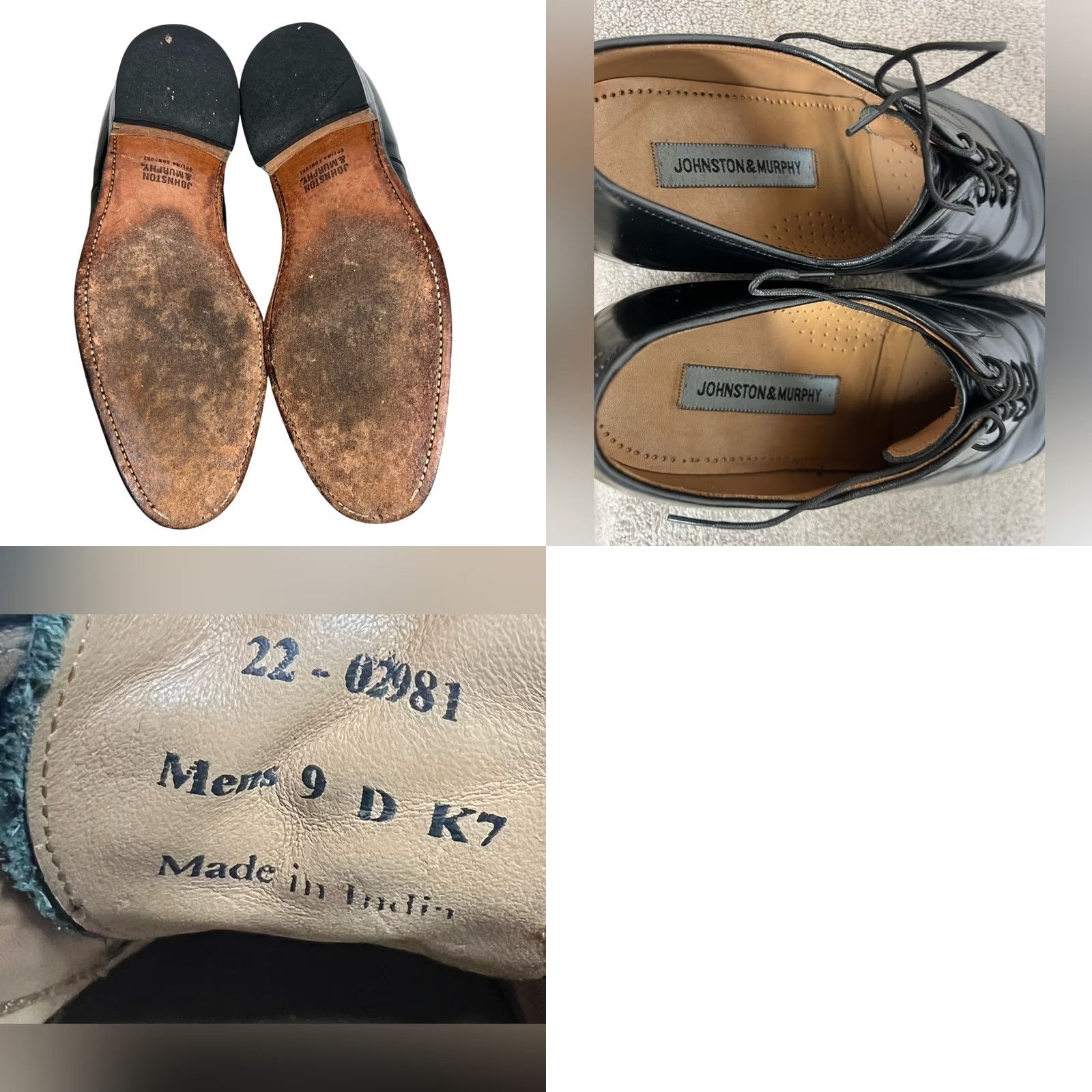 Johnston & Murphy Johnston & Murphy Mens Melton Oxford Cap Toe Shoes Black Size US 9 D Size ONE SIZE - 8 Thumbnail