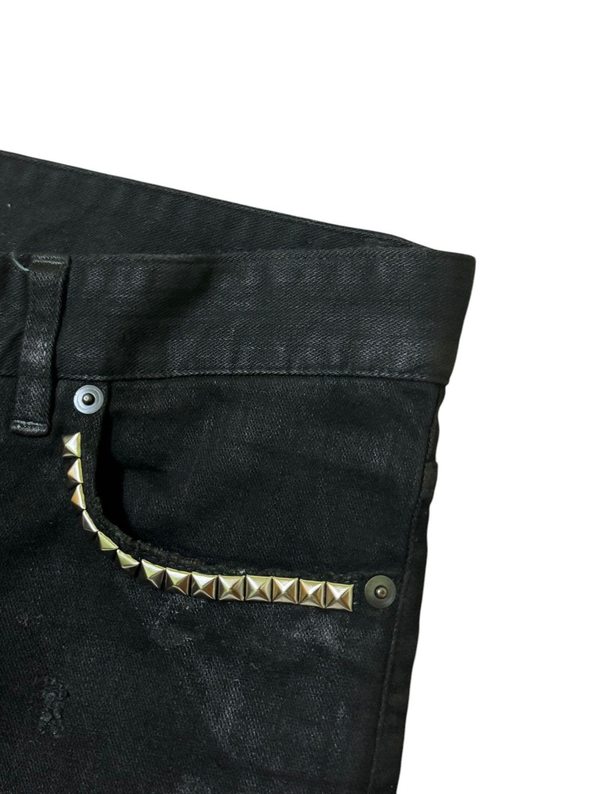 Vintage RARE ARCHIVE HL WAXED DAMAGE COATING SKIN SLIM DENIM Size US 31 - 9 Thumbnail