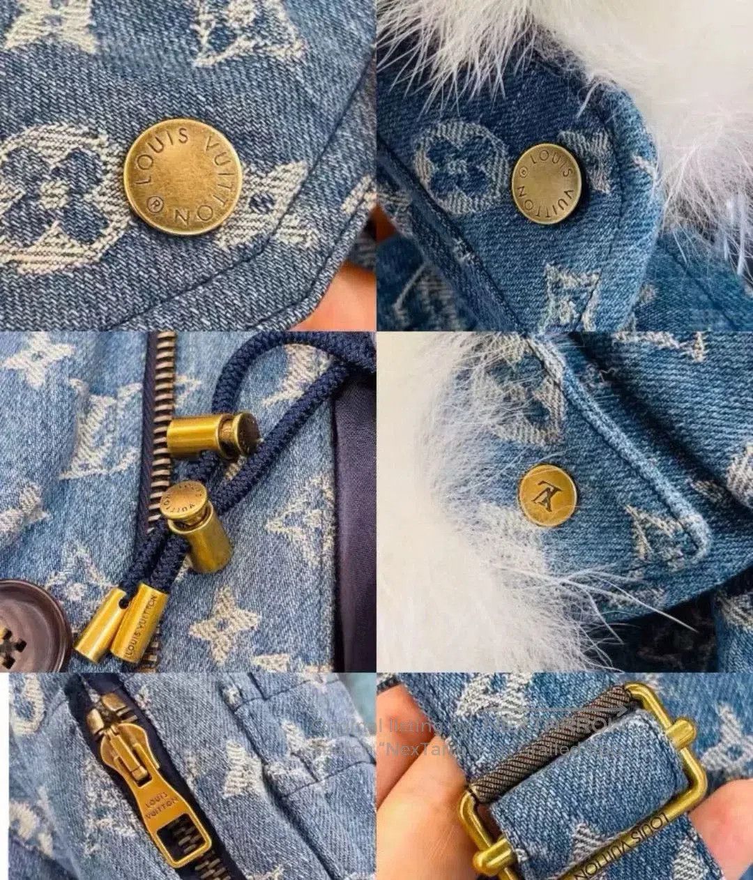 Louis Vuitton LV x Supreme Denim Logo Fur Collar Jacket. Size US L / EU 52-54 / 3 - 9 Thumbnail