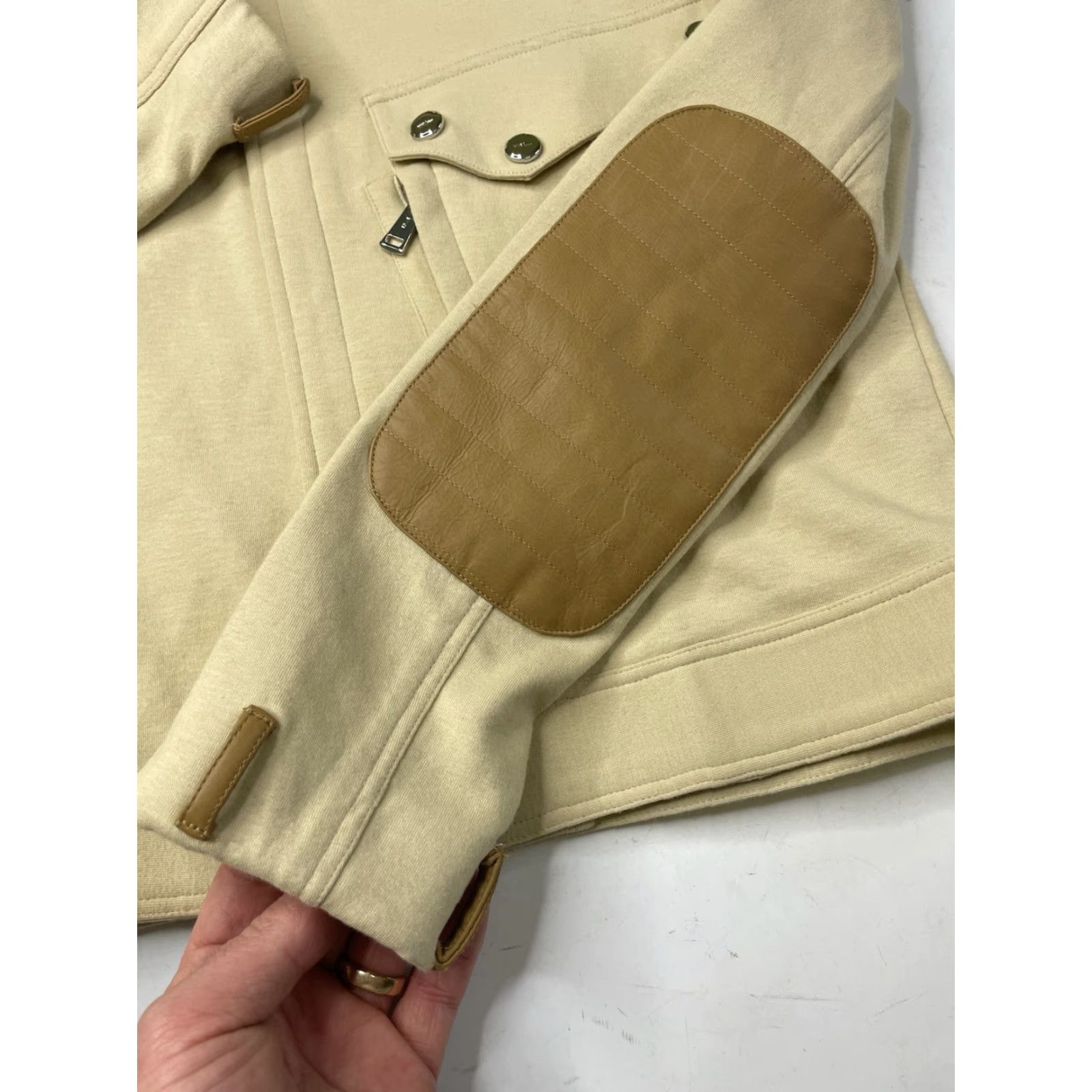 Ralph Lauren VINTAGE Ralph Lauren Black Label Jacket Women 6 Beige Leather Cafe Racer Motorcycle Coat Size M / US 6-8 / IT 42-44 - 6 Thumbnail