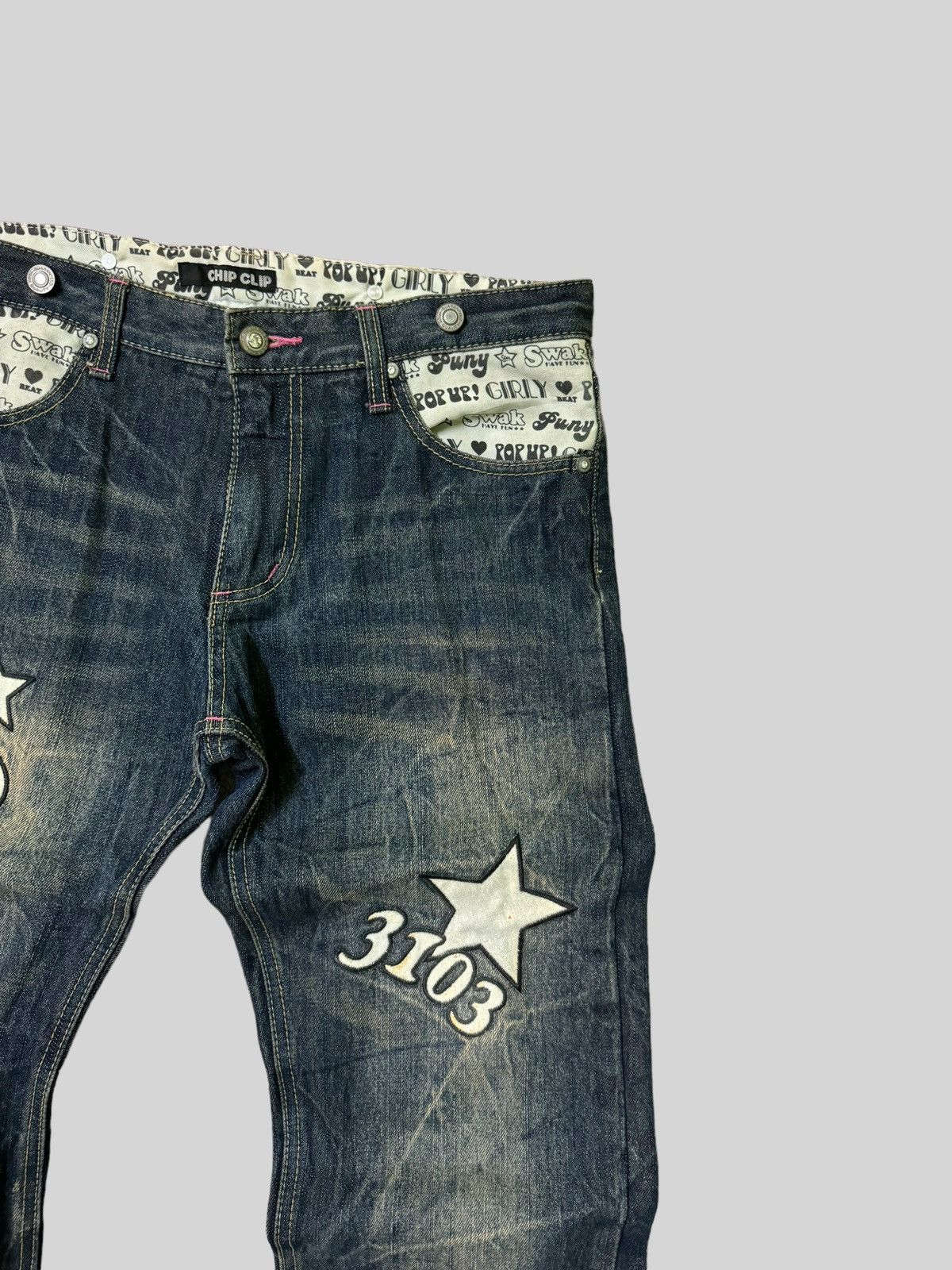 Hysteric Glamour × Japanese Brand Chip Clip Patches Pop up Girly Junya Watanabe Denim Jeans Size US 32 / EU 48 - 5 Thumbnail