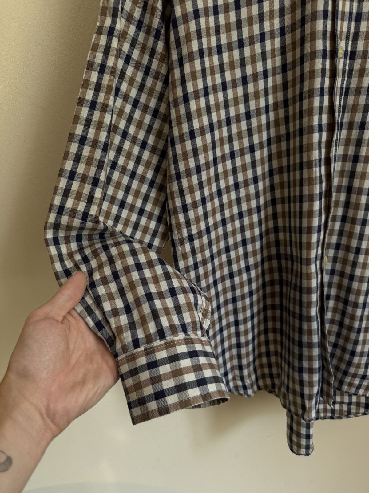 Aquascutum Aquascutum Brown House Check Shirt Long Sleeve Button Down Size US M / EU 48-50 / 2 - 4 Thumbnail