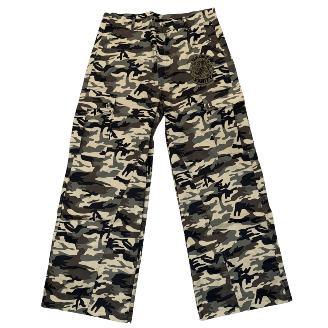 Saint Vanity Camo Green Patch Nylon Cargo Pants Size US 30 / EU 46 - 1 Preview