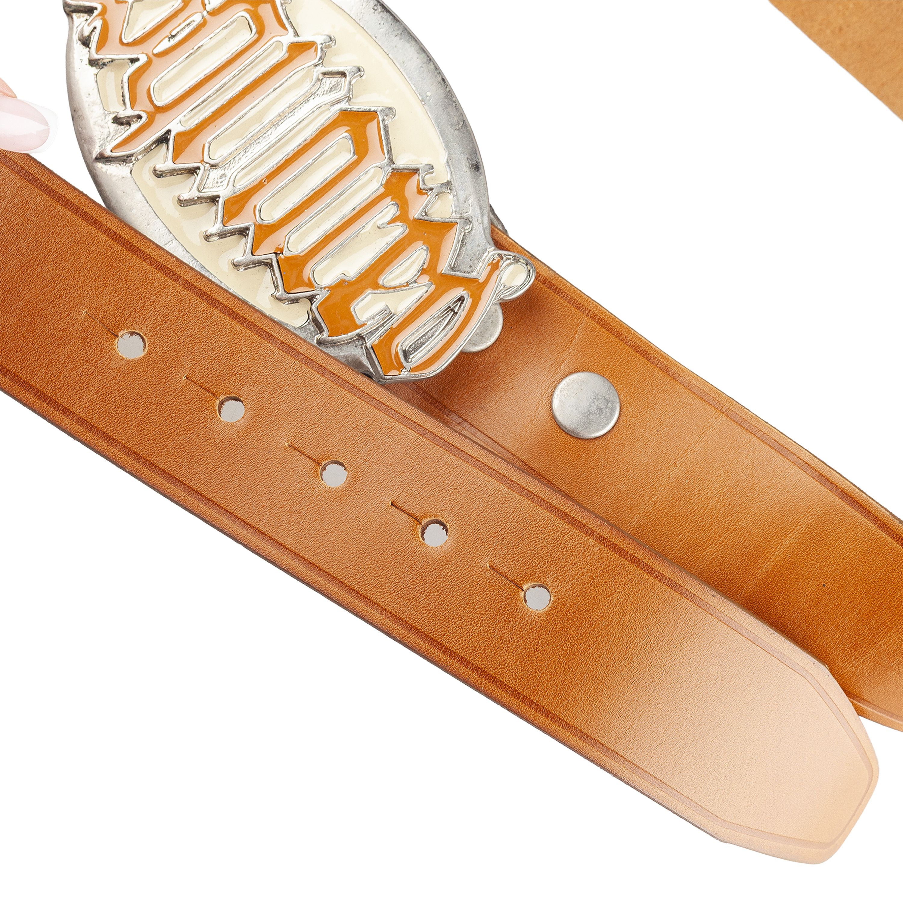 Dsquared2 DSQUARED2 Brown/Orange Leather Metallic Belt Size ONE SIZE - 4 Thumbnail