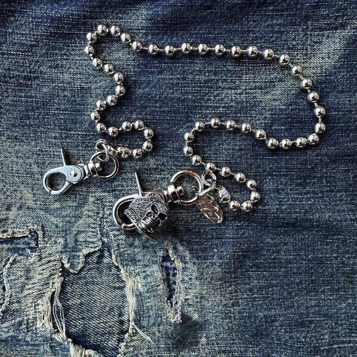 image of Hysteric Glamour Hysteric Hg Wallet Skull Ring Keychain Wallet Chain in Silver, Men's