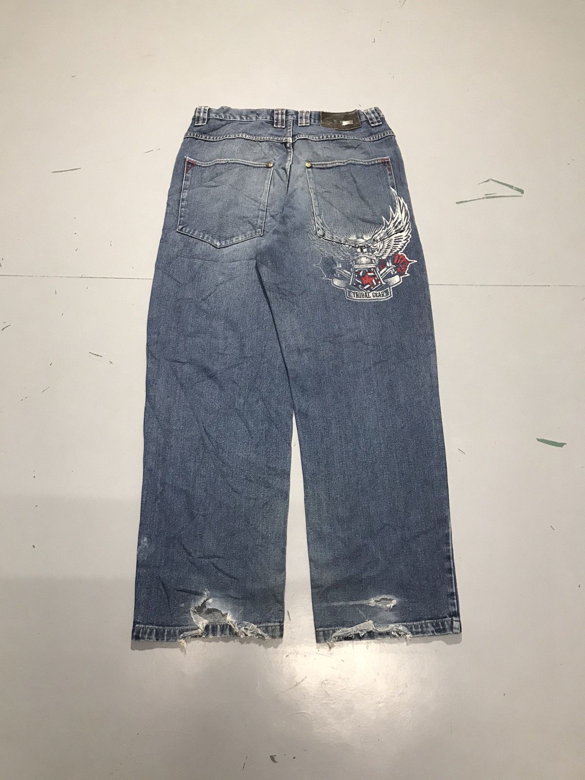Tribal Streetwear Vintage tribal embroidered denim Size US 32 / EU 48 - 1 Thumbnail