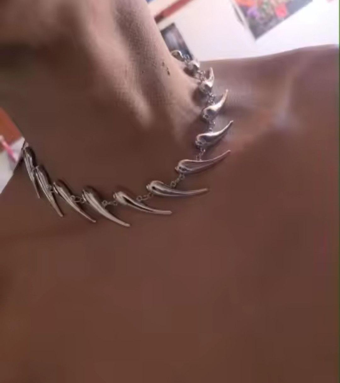 Jewelry Rivet chain choker necklace water drop Size ONE SIZE - 7 Thumbnail
