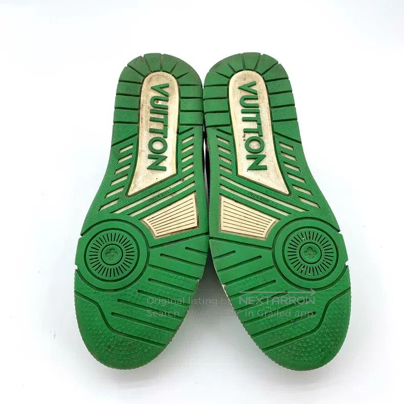 Louis Vuitton Louis Vuitton Green LOgo Lace-Up Casual Flat Shoe Sneakers Size US 7.5 / EU 40-41 - 5 Thumbnail