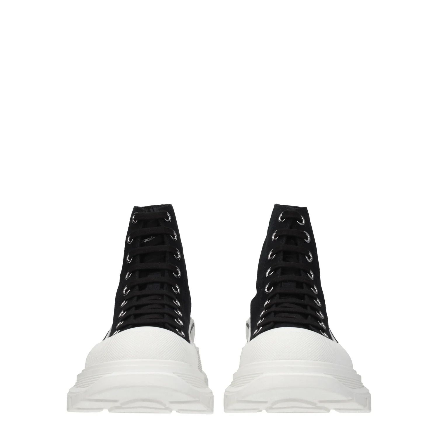 Alexander McQueen ob1o1e0225 Fabric Hi-Top Sneakers in Black White Size US 7.5 / EU 40-41 - 3 Thumbnail