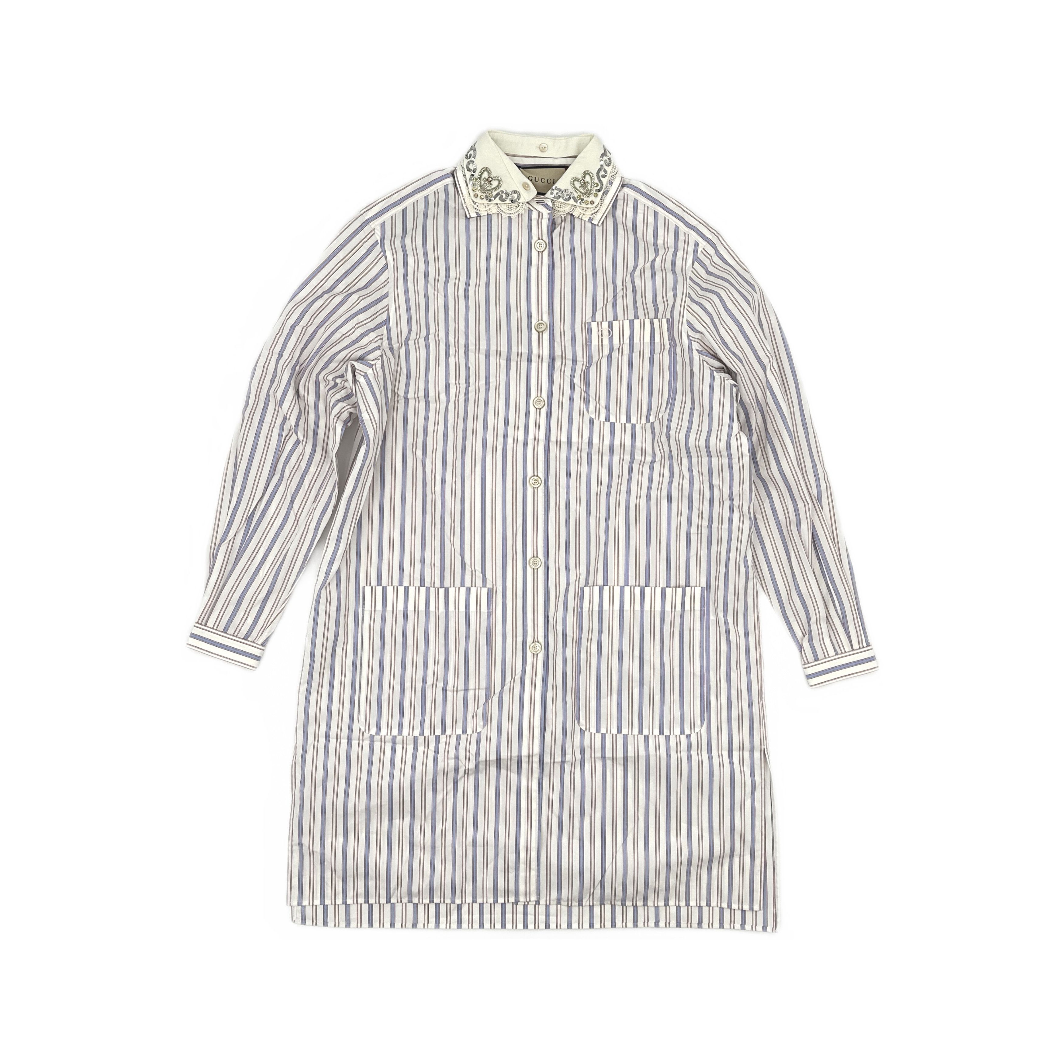 Gucci Gucci Embellished Stripe Shirt Dress Size 38 Size XS / US 0-2 / IT 36-38 - 1 Thumbnail