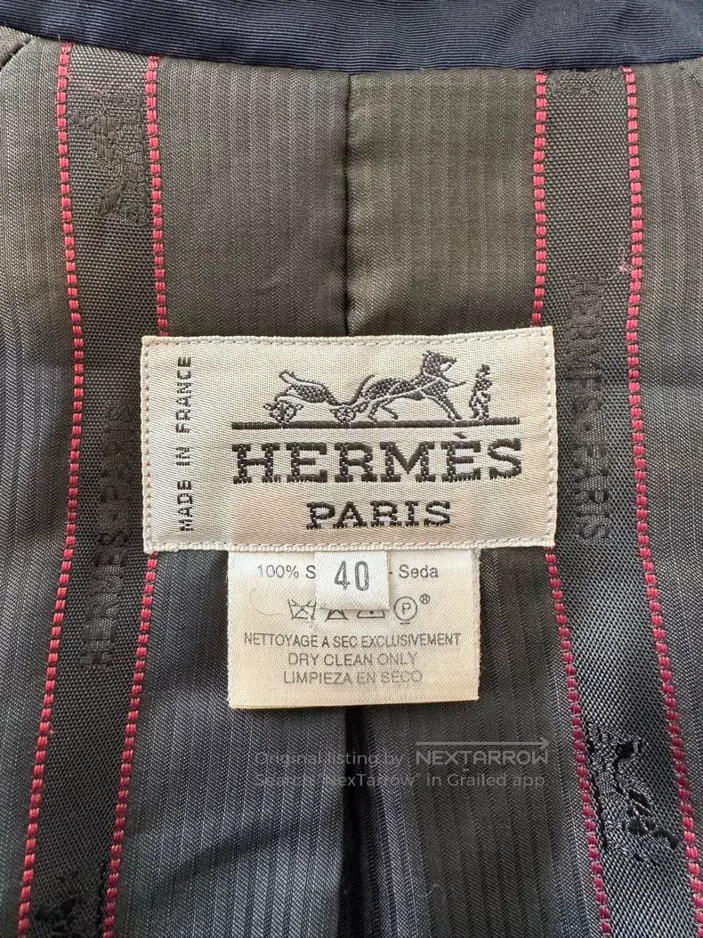 Hermes Hermes Silk Windproof Long Coat Trench Jacket, Black Size S / US 4 / IT 40 - 9 Thumbnail