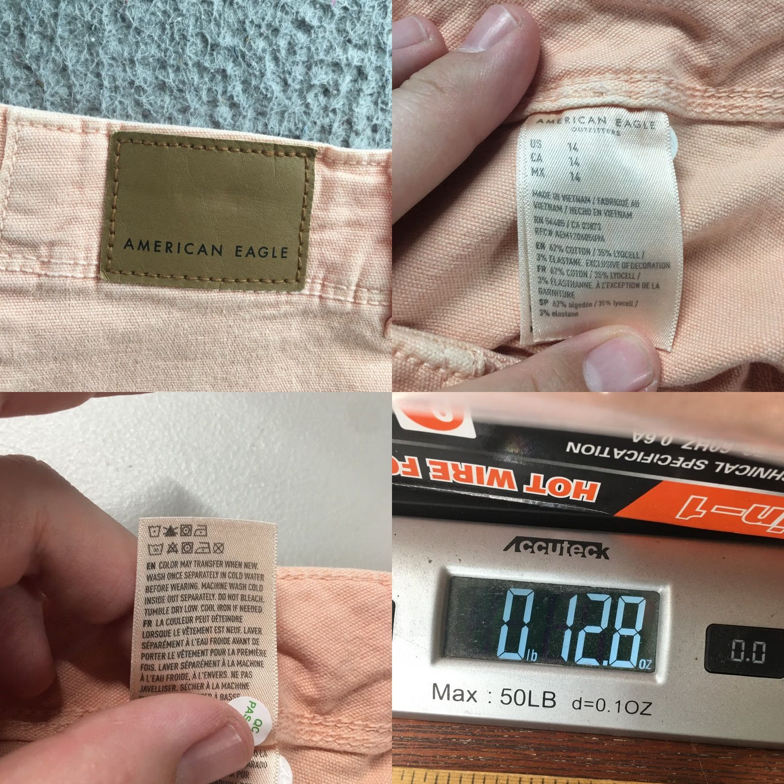 American Eagle Outfitters American Eagle Utility Shorts Womens 14 Pink Hi-Rise Zip Fly NEW Size 36" / US 14 / IT 50 - 10 Thumbnail