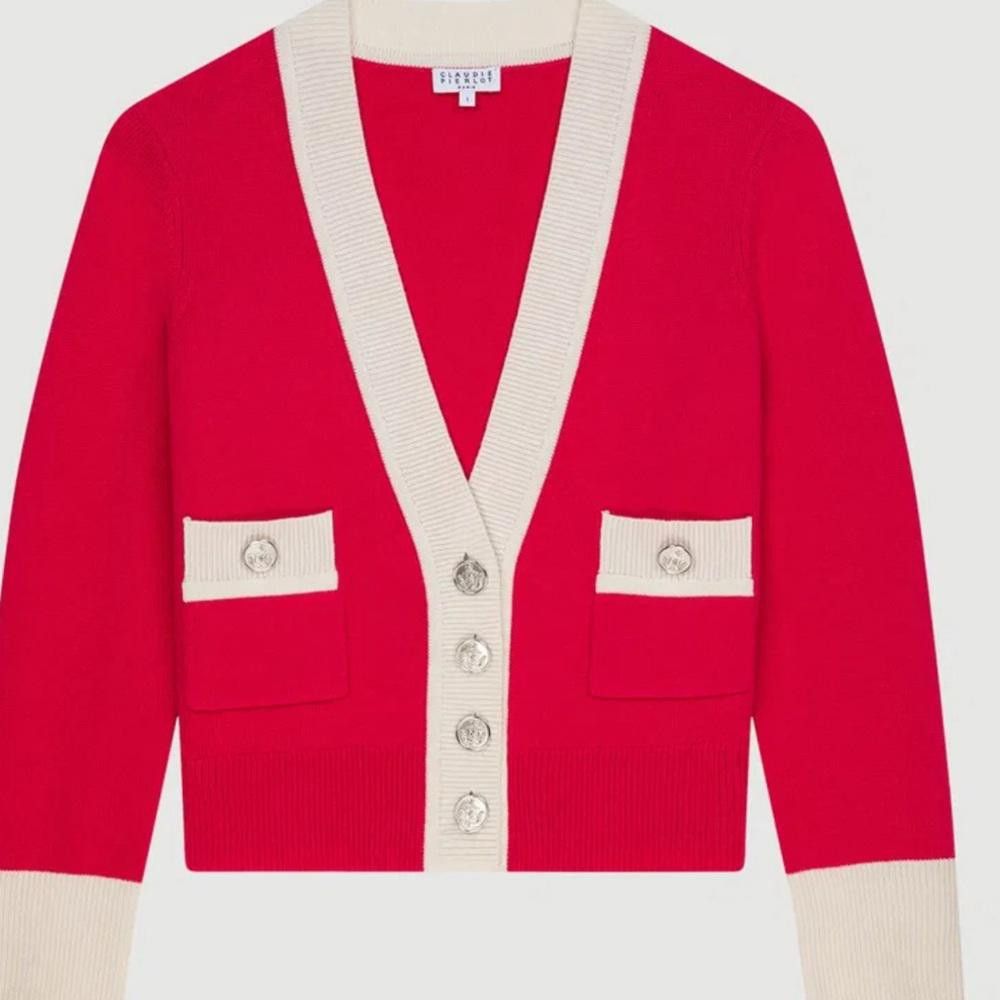 Other CLAUDIE PIERLOT Bi color cardigan/university look cardigan Size S / US 4 / IT 40 - 2 Thumbnail