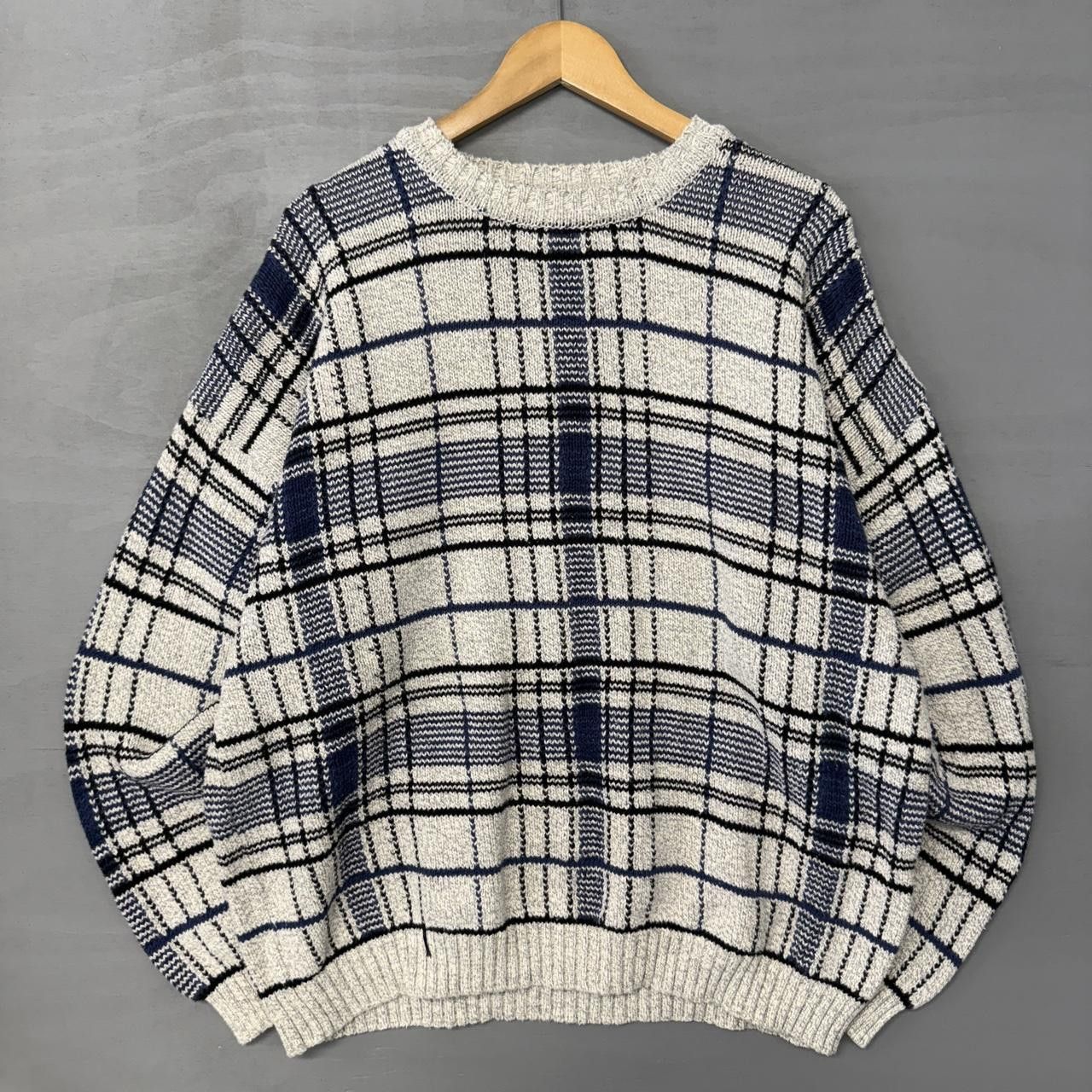 Club Room Vintage Club Room Chunky Cable Knit Plaid Sweater XL Size US XL / EU 56 / 4 - 1 Thumbnail