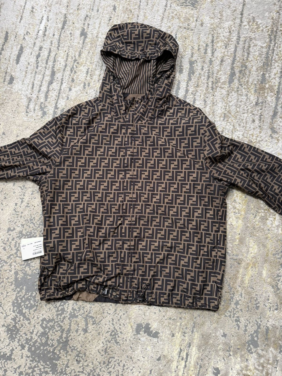 Fendi Fendi FF Monogram Windbreaker Jacket (Brown) Size 52 Size US L / EU 52-54 / 3 - 1 Thumbnail